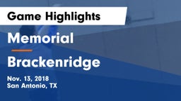 Memorial  vs Brackenridge  Game Highlights - Nov. 13, 2018