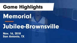 Memorial  vs Jubilee-Brownsville Game Highlights - Nov. 16, 2018