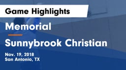 Memorial  vs Sunnybrook Christian Game Highlights - Nov. 19, 2018