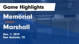 Memorial  vs Marshall  Game Highlights - Dec. 7, 2019