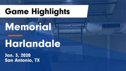 Memorial  vs Harlandale  Game Highlights - Jan. 3, 2020