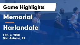 Memorial  vs Harlandale  Game Highlights - Feb. 4, 2020