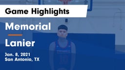 Memorial  vs Lanier  Game Highlights - Jan. 8, 2021