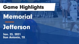 Memorial  vs Jefferson  Game Highlights - Jan. 23, 2021