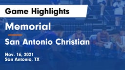 Memorial  vs San Antonio Christian  Game Highlights - Nov. 16, 2021