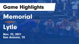 Memorial  vs Lytle  Game Highlights - Nov. 22, 2021
