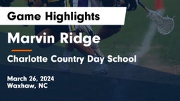 Marvin Ridge  vs Charlotte Country Day School Game Highlights - March 26, 2024