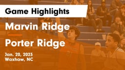 Marvin Ridge  vs Porter Ridge  Game Highlights - Jan. 20, 2023