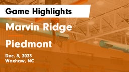 Marvin Ridge  vs Piedmont  Game Highlights - Dec. 8, 2023