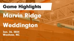 Marvin Ridge  vs Weddington  Game Highlights - Jan. 26, 2024