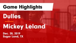 Dulles  vs Mickey Leland Game Highlights - Dec. 28, 2019