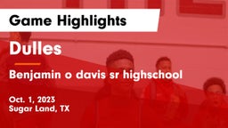 Dulles  vs Benjamin o davis sr highschool Game Highlights - Oct. 1, 2023