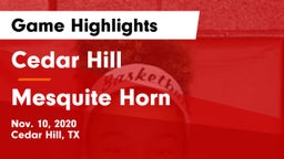 Cedar Hill  vs Mesquite Horn  Game Highlights - Nov. 10, 2020