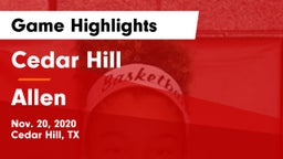 Cedar Hill  vs Allen  Game Highlights - Nov. 20, 2020