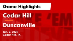 Cedar Hill  vs Duncanville  Game Highlights - Jan. 2, 2024