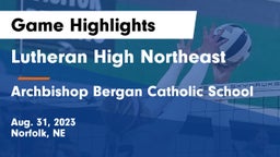 Lutheran High Northeast vs Archbishop Bergan Catholic School Game Highlights - Aug. 31, 2023