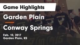 Garden Plain  vs Conway Springs  Game Highlights - Feb. 10, 2017