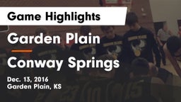 Garden Plain  vs Conway Springs  Game Highlights - Dec. 13, 2016