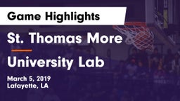 St. Thomas More  vs University Lab Game Highlights - March 5, 2019