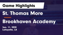 St. Thomas More  vs Brookhaven Academy  Game Highlights - Jan. 11, 2020