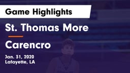 St. Thomas More  vs Carencro  Game Highlights - Jan. 31, 2020