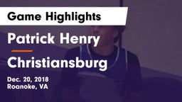 Patrick Henry  vs Christiansburg  Game Highlights - Dec. 20, 2018