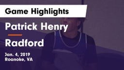 Patrick Henry  vs Radford  Game Highlights - Jan. 4, 2019