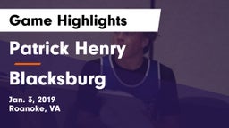 Patrick Henry  vs Blacksburg  Game Highlights - Jan. 3, 2019