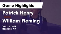 Patrick Henry  vs William Fleming  Game Highlights - Jan. 12, 2019