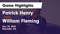 Patrick Henry  vs William Fleming  Game Highlights - Jan. 24, 2019