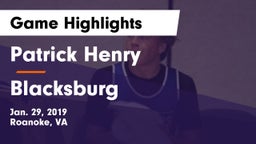 Patrick Henry  vs Blacksburg  Game Highlights - Jan. 29, 2019