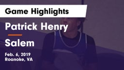 Patrick Henry  vs Salem  Game Highlights - Feb. 6, 2019
