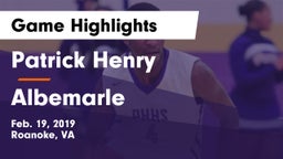 Patrick Henry  vs Albemarle  Game Highlights - Feb. 19, 2019