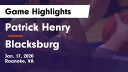 Patrick Henry  vs Blacksburg  Game Highlights - Jan. 17, 2020