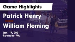 Patrick Henry  vs William Fleming Game Highlights - Jan. 19, 2021