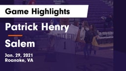 Patrick Henry  vs Salem  Game Highlights - Jan. 29, 2021
