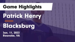 Patrick Henry  vs Blacksburg  Game Highlights - Jan. 11, 2022