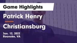 Patrick Henry  vs Christiansburg  Game Highlights - Jan. 12, 2022