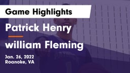 Patrick Henry  vs william Fleming Game Highlights - Jan. 26, 2022