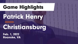 Patrick Henry  vs Christiansburg  Game Highlights - Feb. 1, 2022