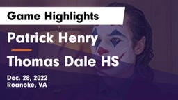 Patrick Henry  vs Thomas Dale HS Game Highlights - Dec. 28, 2022