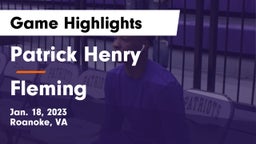 Patrick Henry  vs Fleming  Game Highlights - Jan. 18, 2023