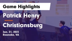 Patrick Henry  vs Christiansburg  Game Highlights - Jan. 31, 2023