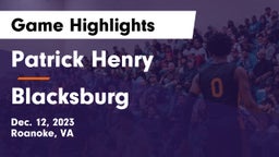 Patrick Henry  vs Blacksburg  Game Highlights - Dec. 12, 2023