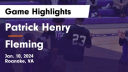 Patrick Henry  vs Fleming  Game Highlights - Jan. 10, 2024