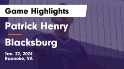 Patrick Henry  vs Blacksburg  Game Highlights - Jan. 22, 2024