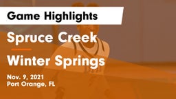 Spruce Creek  vs Winter Springs  Game Highlights - Nov. 9, 2021