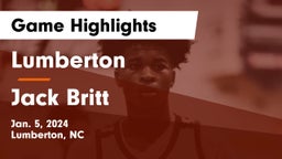 Lumberton  vs Jack Britt  Game Highlights - Jan. 5, 2024