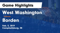 West Washington  vs Borden  Game Highlights - Feb. 5, 2019