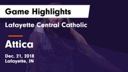 Lafayette Central Catholic  vs Attica Game Highlights - Dec. 21, 2018